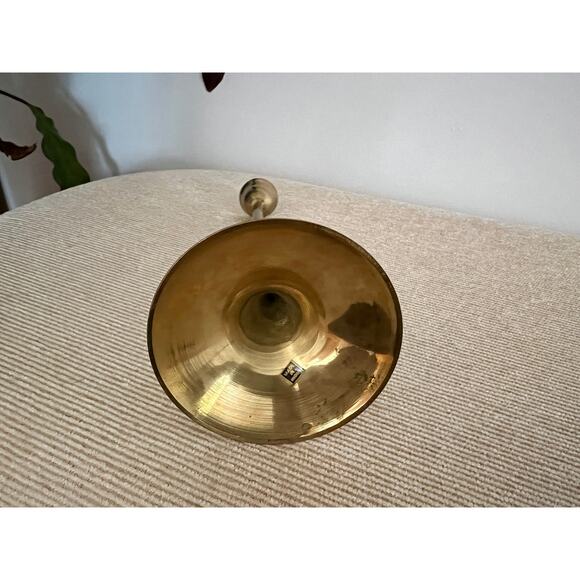 Vintage Trumpet Horn Candlesticks Brass Musical Instruments Metal Bugles Classic - Picture 10 of 10